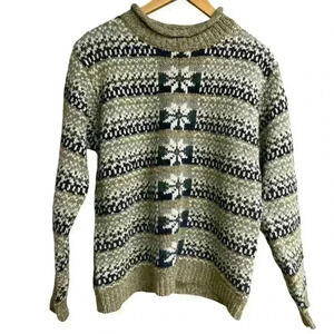 Vintage Baxter and Wells Moc neck Sweater Pullover Brown Wool Blend medium